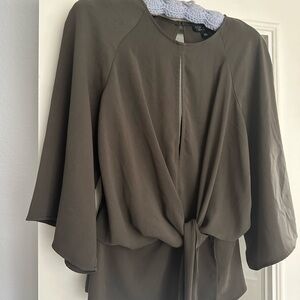 Topshop Blouse. Olive green. Size 2.